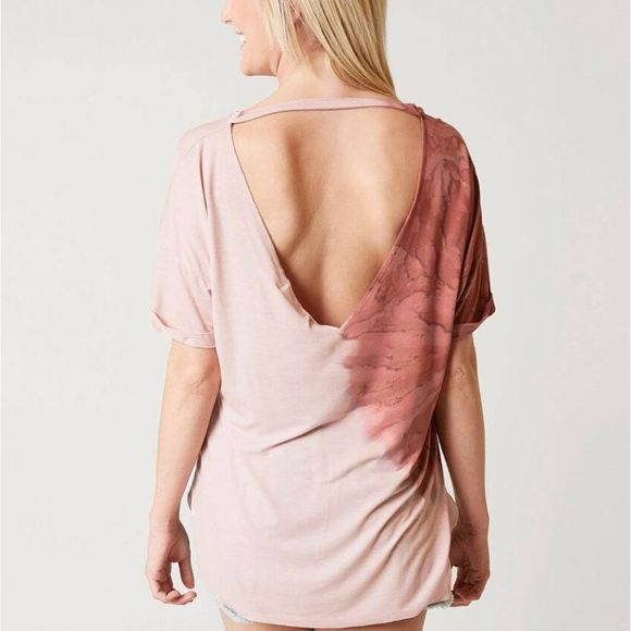 Moon & Skye Buckle Hand Dyed Raw Edge Top NWT - Picture 2 of 8